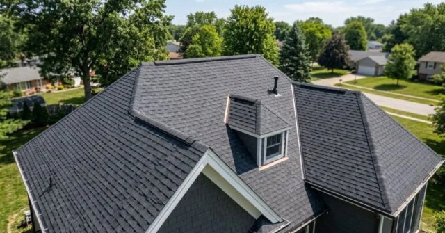 Homeowner documenting a roof concern for inspection