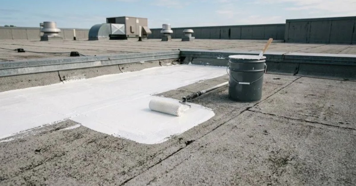 Residential roof prepared for sealing work